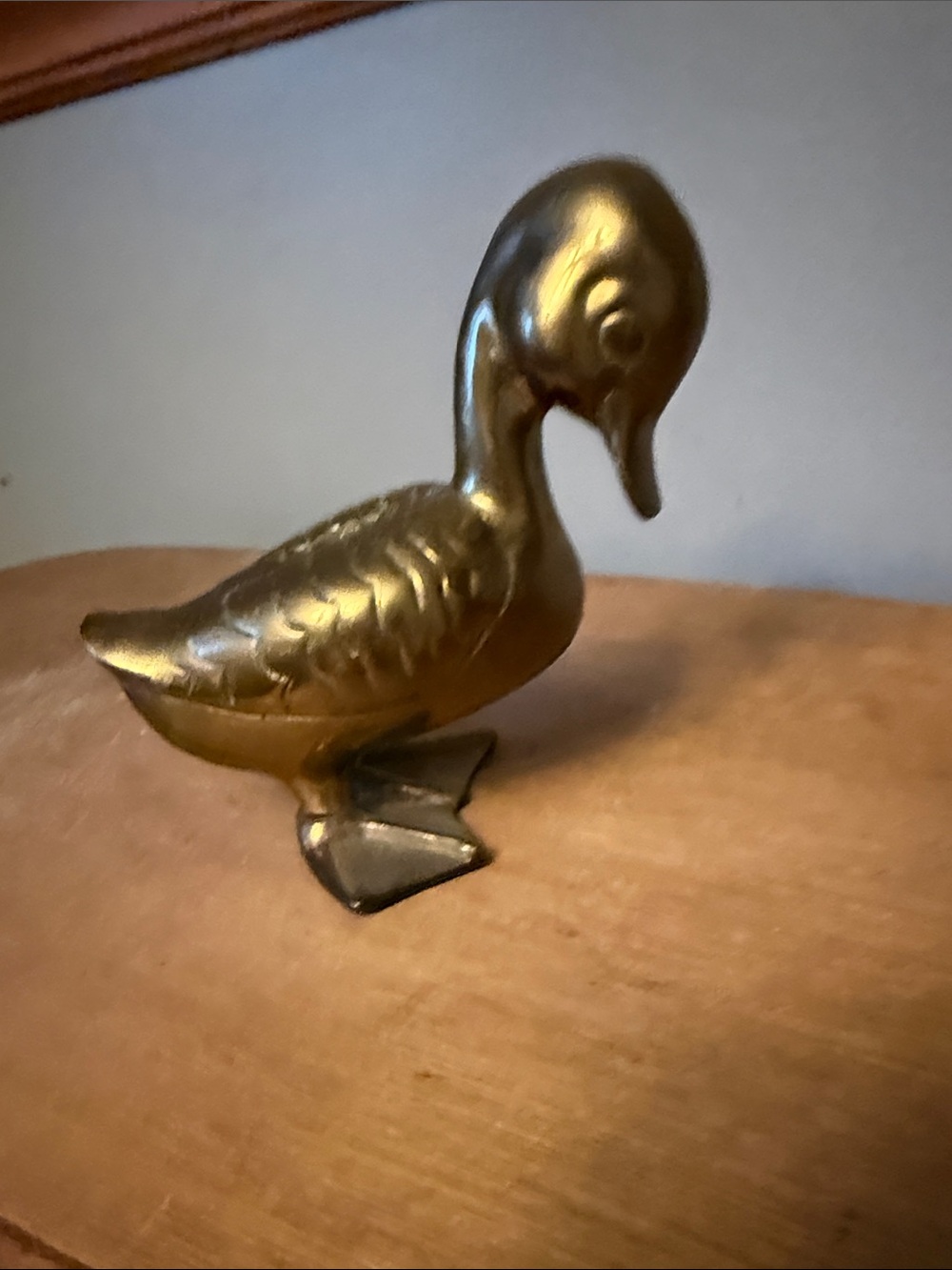 Vintage Brass Duck Figurine - Eclectic Cottagecore Shelf Decor